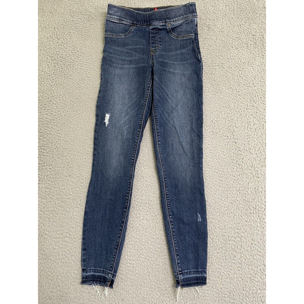 Spanx  Distressed Ankle Skinny Jeans in Medium Wash Womens Size XS